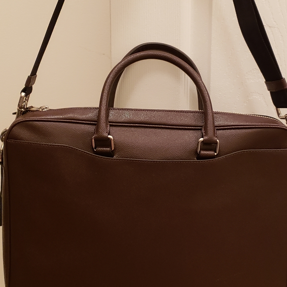 New Coach Dark Brown Beckett Leather Briefcase